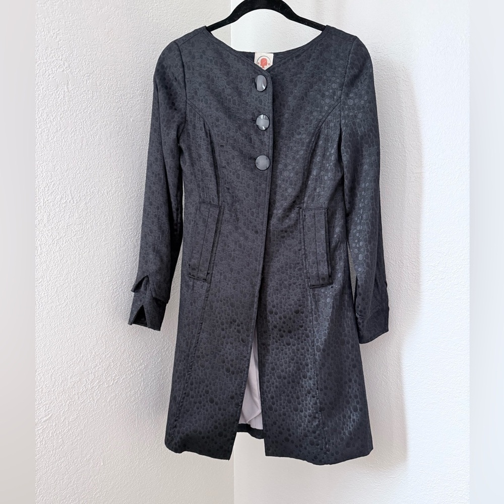 Anthropologie Tulle Black Glam Coat